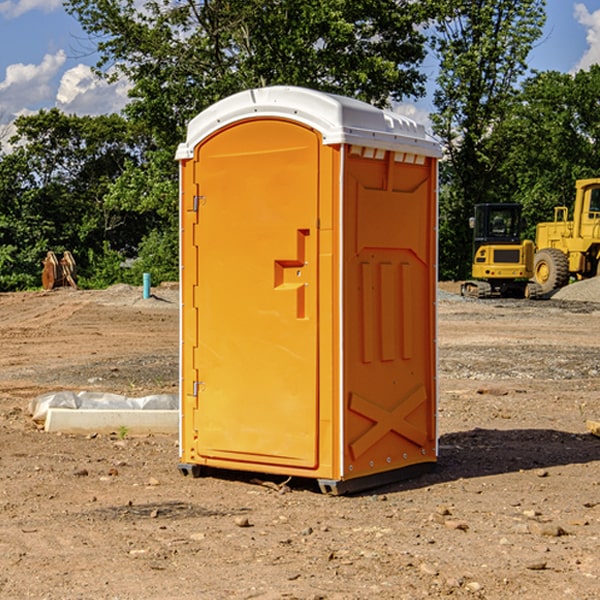 how often are the porta potties cleaned and serviced during a rental period in Brookston